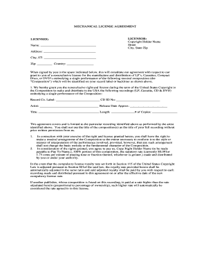 Mechanical License Agreement