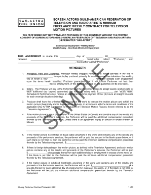 SAG-AFTRA Freelance Weekly Contract for Television