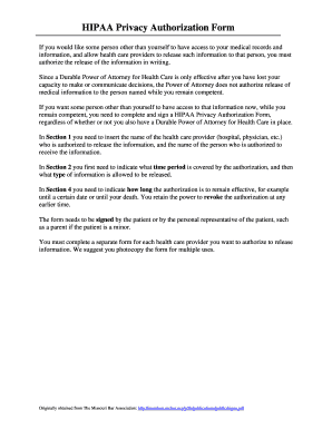 HIPAA Privacy Authorization Form