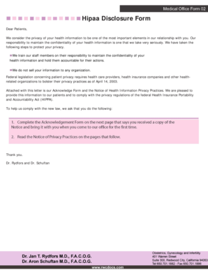 HIPAA Disclosure Form