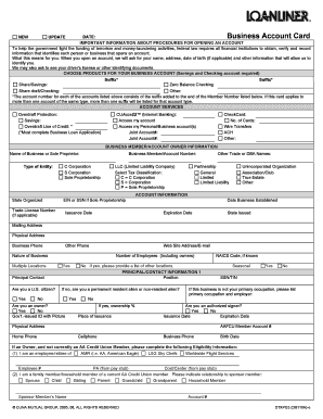 Business Account Application Form