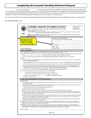 Economic Hardship Deferment Request Form