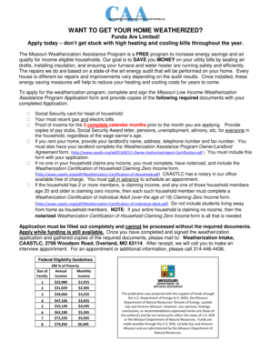 Missouri Low Income Weatherization Assistance Program Application