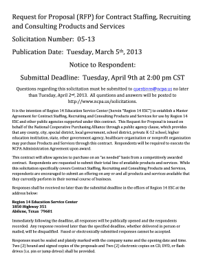 RFP - Contract Staffing, Recruiting, and Consulting Products ... - NCPA