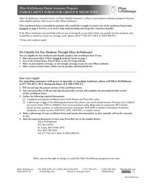 Pfizer RxPathways Patient Assistance Program Enrollment Form