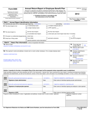Form 5500 Annual Return/Report of Employee Benefit Plan