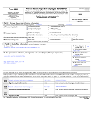 Form 5500 Annual Return/Report of Employee Benefit Plan