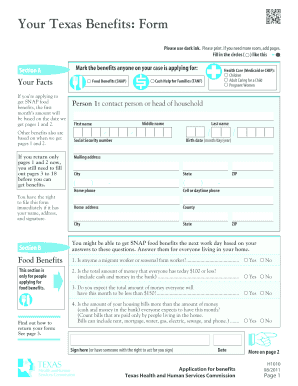 Texas Benefits Application Form