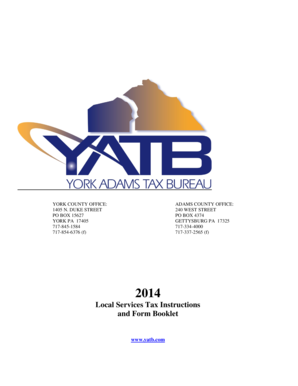 Local Services Tax Instructions and Form Booklet