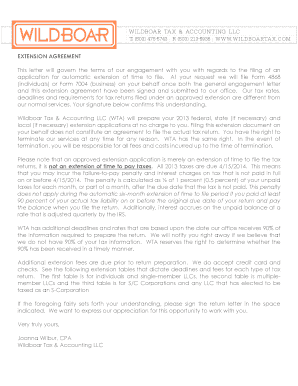 Extension Agreement for Tax Filing