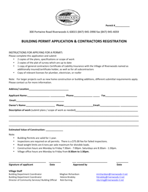 Building Permit Application & Contractors Registration