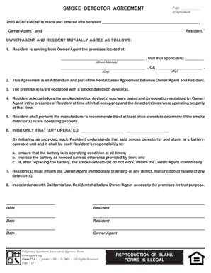 Smoke Detector Agreement