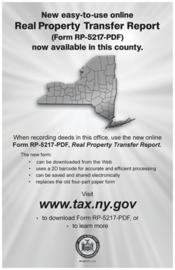 New York Real Property Transfer Report Form RP-5217-PDF