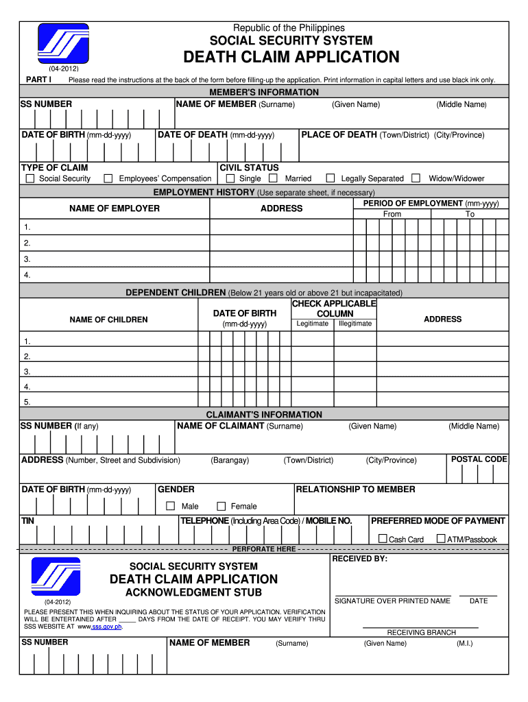 how long is the processing of sss death claim Preview on Page 1