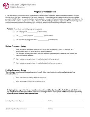 Pregnancy Release Form