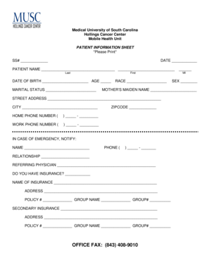 Patient Information Sheet