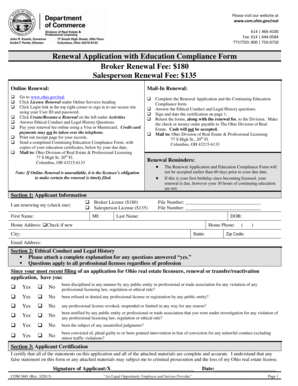 Ohio Real Estate License Renewal Application