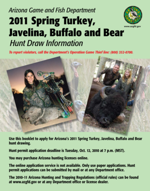 Arizona 2011 Spring Turkey Hunt Application