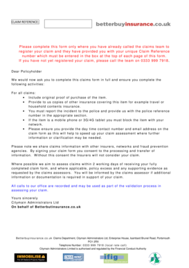 Theft Loss Insurance Claim Form