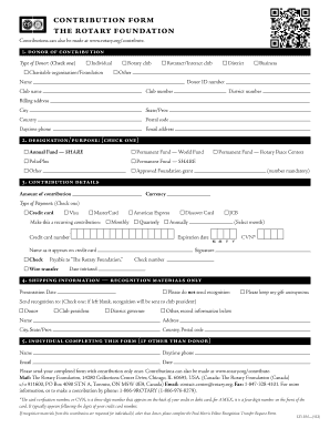 Rotary Foundation Contribution Form
