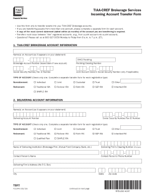 Account Transfer Form (PDF) - TIAA-CREF - tiaa-cref