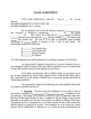 Florida Residential Lease Agreement