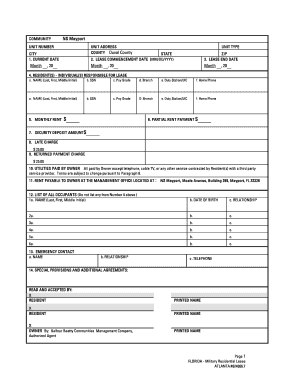 Florida Military Residential Lease