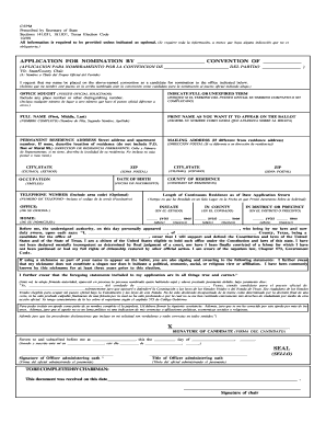 Texas Application for Nomination by Convention