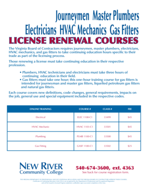 Virginia License Renewal Course Registration Form