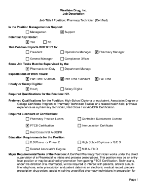 Pharmacy Technician Job Description