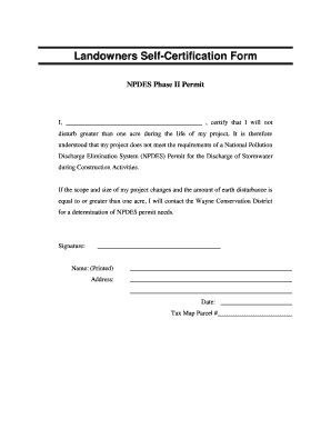 Landowners Self-Certification Form