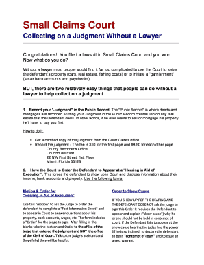 Florida Small Claims Court Judgment Collection