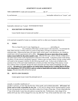 Apartment Lease Agreement