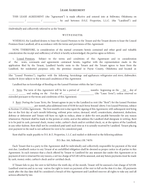 Oklahoma Residential Lease Agreement