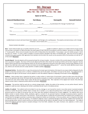 Mr. Storage Lease Agreement