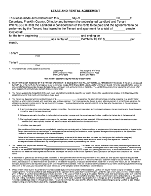 Ohio Residential Lease Agreement