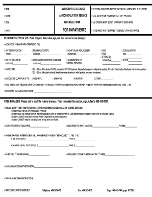 Anticoagulation Service Referral Form