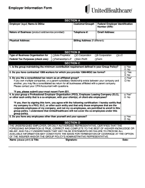 Employer Information Form