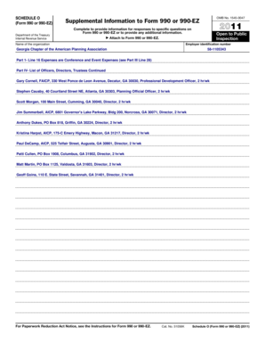 Schedule O Form 990 or 990-EZ