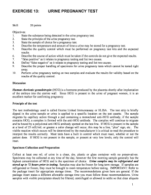Urine Pregnancy Test Instructions