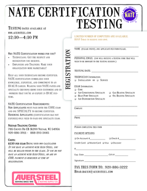 NATE Certification Registration Form
