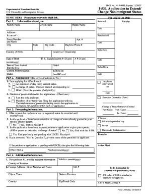USCIS Form I-539 Application to Extend/Change Nonimmigrant Status
