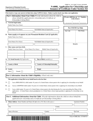 USCIS Form N-600K Application for Citizenship