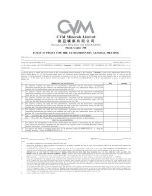 Proxy Form for Extraordinary General Meeting