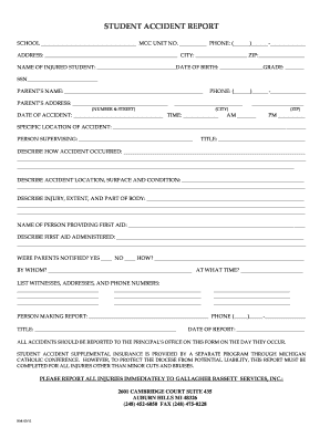Student Accident Report