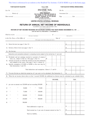 Form 1040 US Individual Income Tax Return