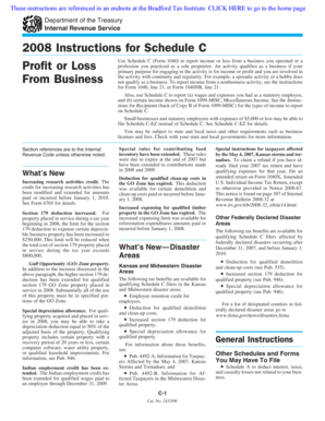 2008 Instructions for Schedule C