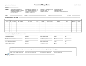 Spectra Energy Transmission Nomination Change Form