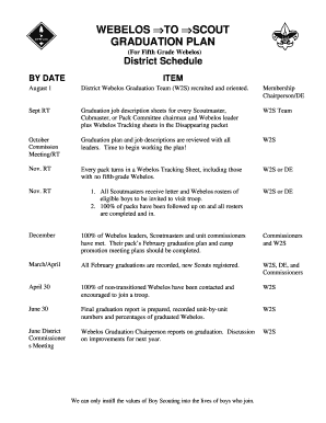 WEBELOS ?TO ?SCOUT GRADUATION PLAN - swancreekdistrict