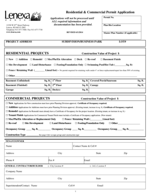 Residential & Commercial Permit Application